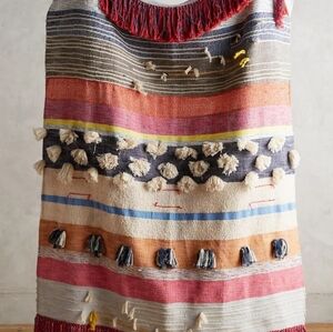 Anthropologie All Roads Striped Throw Blanket